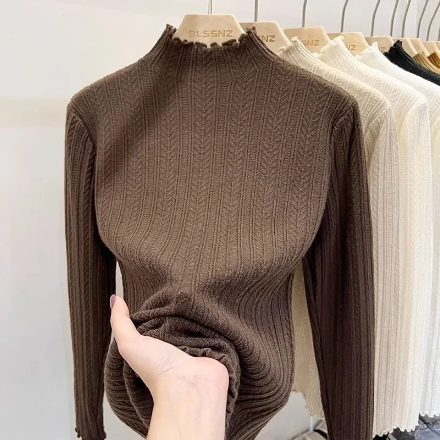 Autumn Winter chic Bottom Sweaters Women Fashion Turtleneck Pullover Slim Long Sleeve Knitted Jumpers Soft Warm Pull Femme Top 251027
