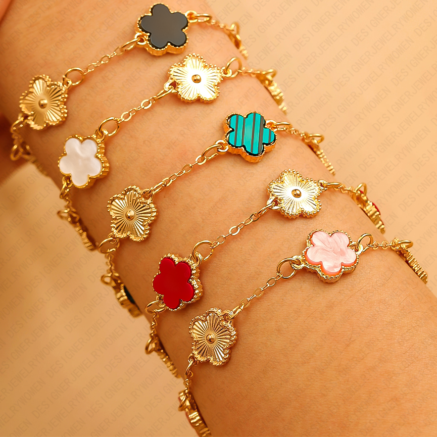 Designer Bracelet for Women Gold Flower Bracelets Shell Bangle Classic Bangles Luxury Jewlery Designer for Women Elegant Sophisticated Timeless Gift P