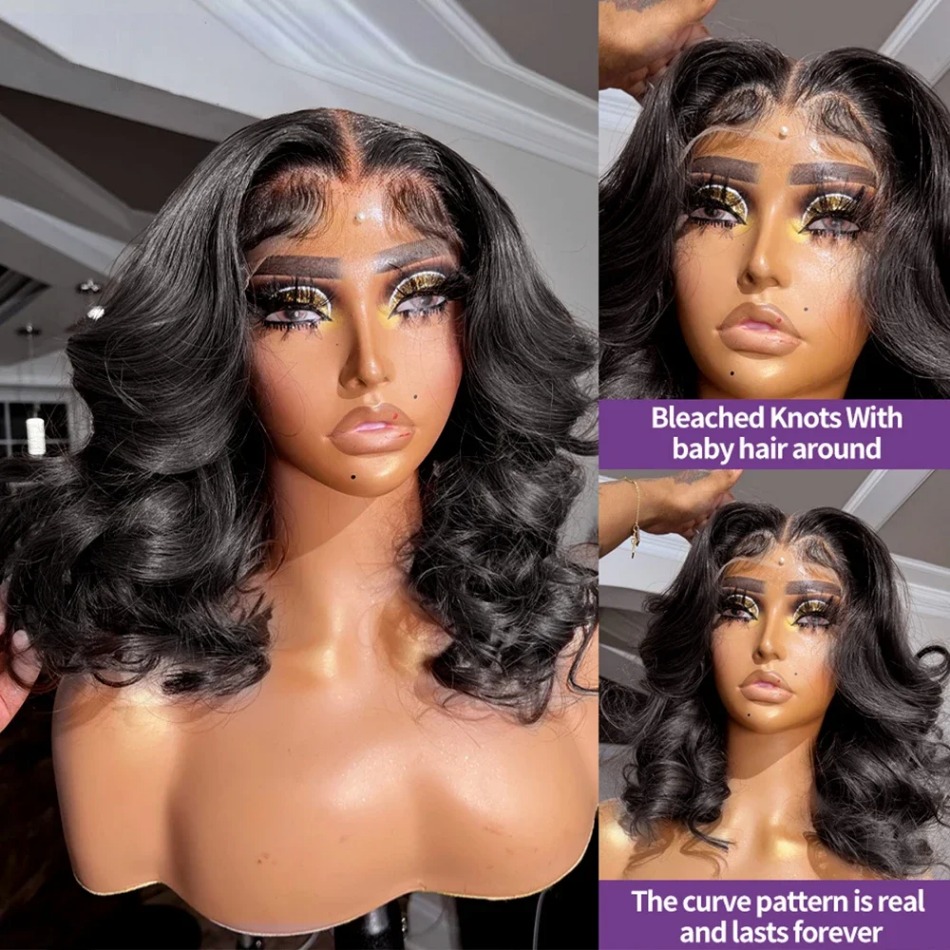 Bob Wig Human Hair Brazilian Looe Body Wave Wigs For Black Women 13x6 Hd Lace Frontal Wig Pre Plucked 13x4 Black Lace Front Wig