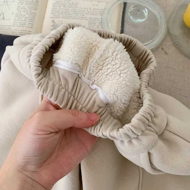 Children Pants 2025 Winter Embroidered Fleece Thickened Sweatpants for Kids Fleeve Boys Girls Sweatpants Toddler Sport PantsT251027