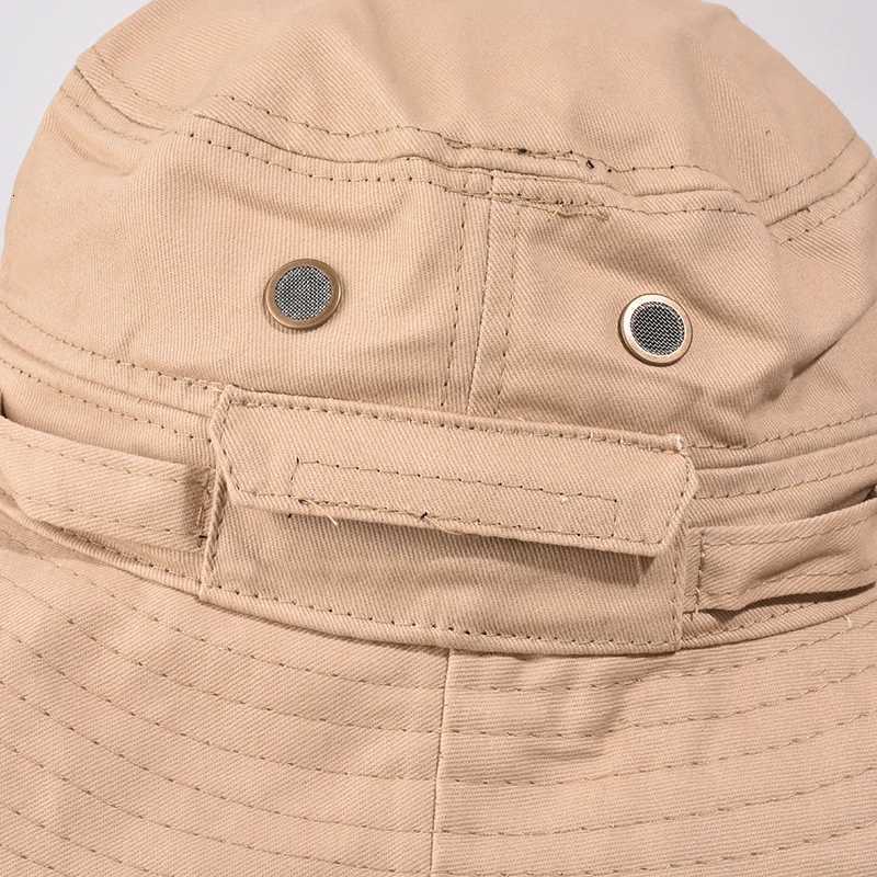 Newest Four Seasons Cotton Solid Bucket Hat with Small Pocket Fisherman Hat Outdoor Travel Sun Cap for Men and WomenW251027
