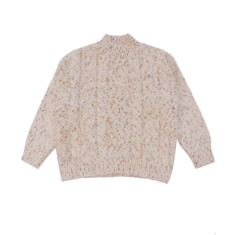 New designer sweater fashionable plus size children's winter mink velvet pullover sweater knitted bottom sweater