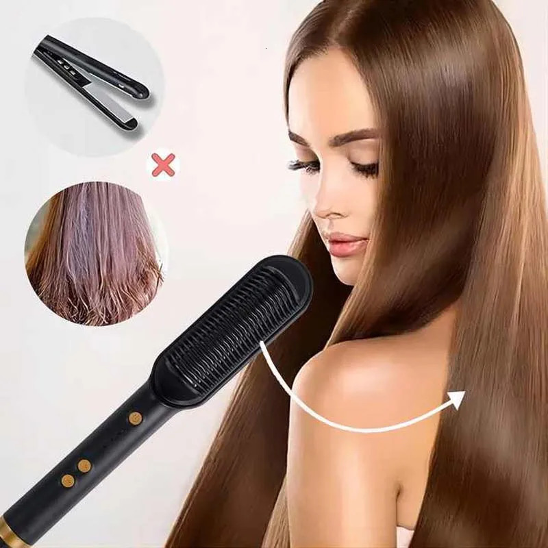 Electric Hair Straightener Brush Professional Fashion Fast Heating Ceramic Hair Straightener 251027