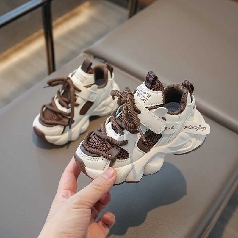 2024 New Girls Sneakers Color Matching Soft Laceup Color Matching Soft Breatheable Children Mesh Sport Shoes for Boys Nonslip S251027