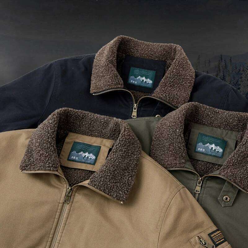 Retro Men's Cotton Jacket Autumn Winter Plus Veet Fashion Casual Male Coat Warm Windproof Trend Versatile Top Baseball Clothes