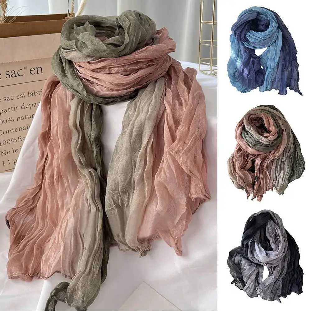 HOT Gradient Cotton Hp Scarf 180x90cm Autumn Winter Versati Wens Long Pated Shawl DIY Wasteland Sty Long Hijab ScarfW251027