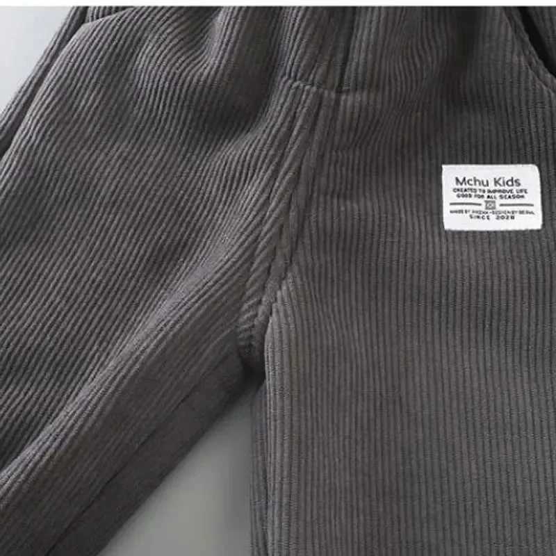 Childrens Pants Plus Velvet Trousers for Kids Fleece Thick Warm Boys Girls Joggers Casual Outerwear Teenager Sports PantsT251027