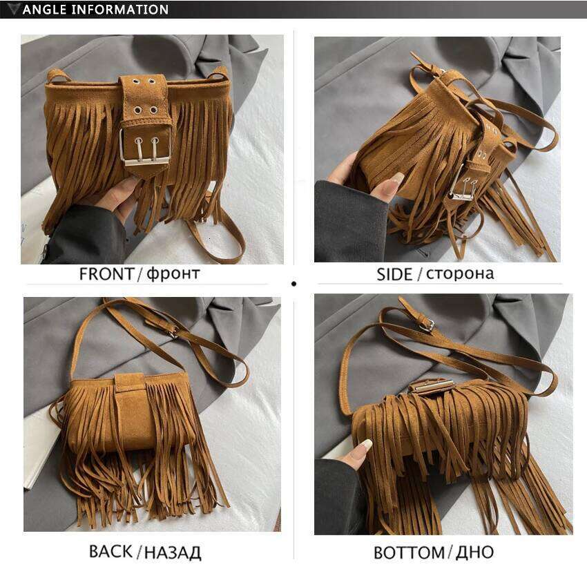 Designer Luxury Long Tassel Womes Designer Bag Suede Small Pocket Classic Retro Shoulder Crossbody Purse For Girls Torebki