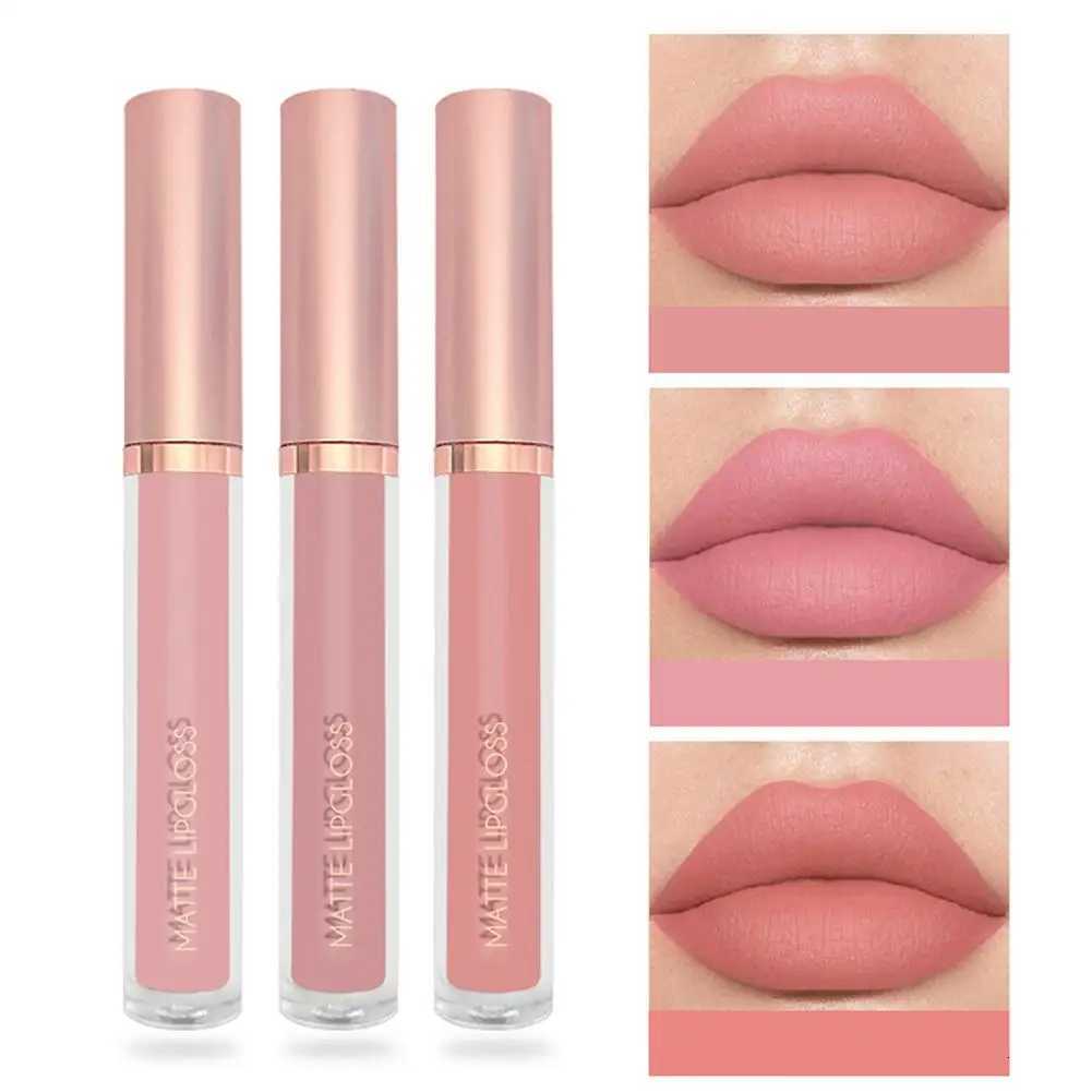 Matte Liquid Lipstick Lip Makeup 3pcsKit Velvety Liquid Lipstick Waterproof Long Lasting Durable Non Stick Cup Womens Makeup W251027