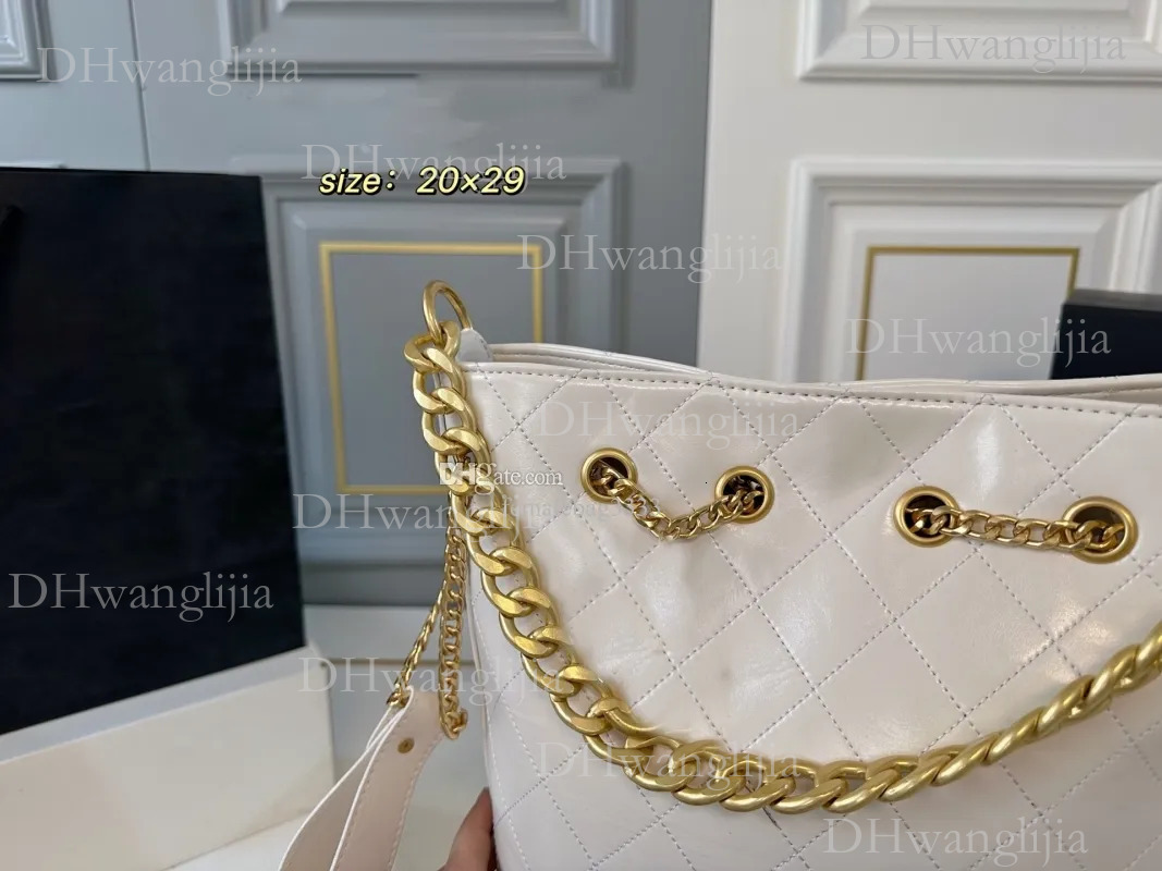 DHGM brand designer new hippie hobo bucket retro versatile pull rope chain tote can be cross-body daily commuting bag