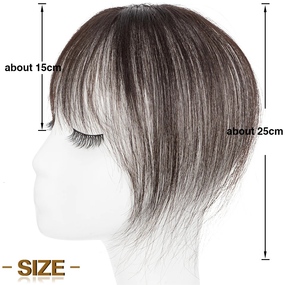 Snoilite 24x315 Fringe Air Bang 100 Human Hair Topper Natural Hairline for Women Clip In Hairpieces 10g Light Bangs 10 251014