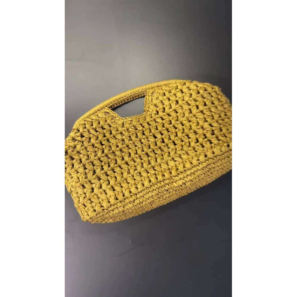 Elegant Ladies Chain Woven Handbag Straw Shoulder Fashionable Raffia Crossbody Beach Summer New Versatile Women's Bag