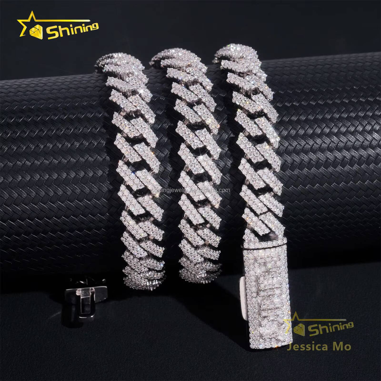 Personalized Custom Name Lock GRA Certificate 12mm Two Rows Iced Out Moissanite S925 Sterling Silver Hip Hop Miami Cuban Chain