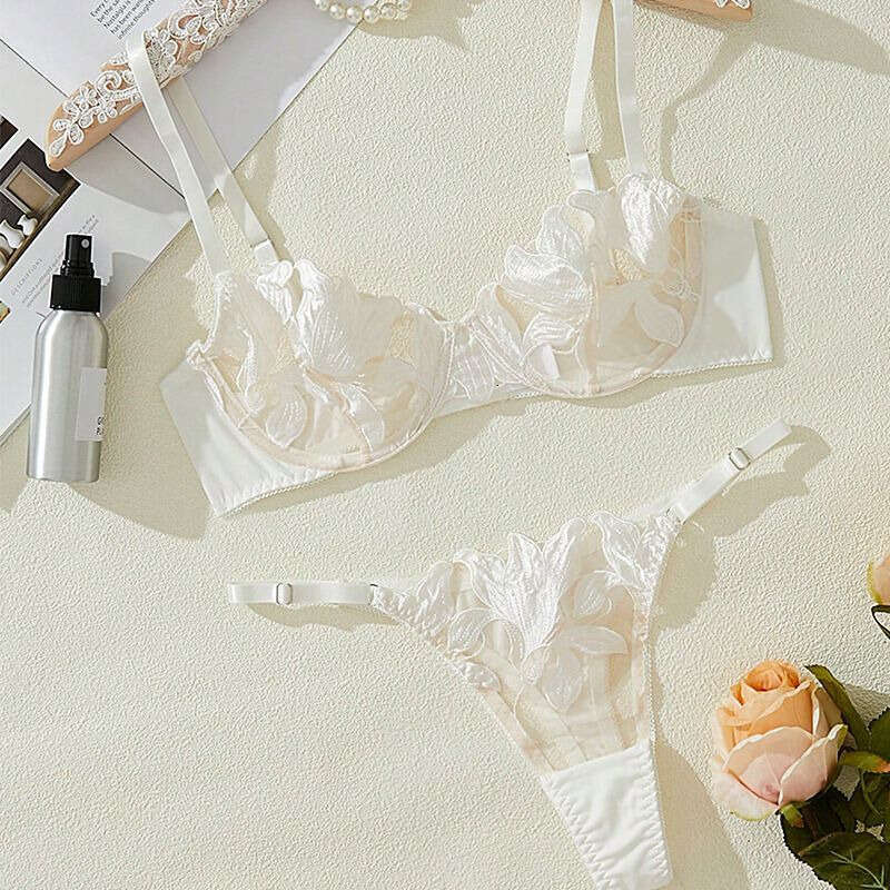 Lace Sexy Lingerie Women S Intimates Underwired Ultra Thin Bra Set Gathers Big Breasts To Show Small Transparent Lace Princess Sexy Lingeri