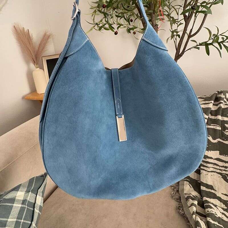 Designer Bag Tote Bag Shoulder Bag Single Shoulder Underarm Large Capacity Suede Tote Women New Commuting Blue Saddle Bag For Autumn