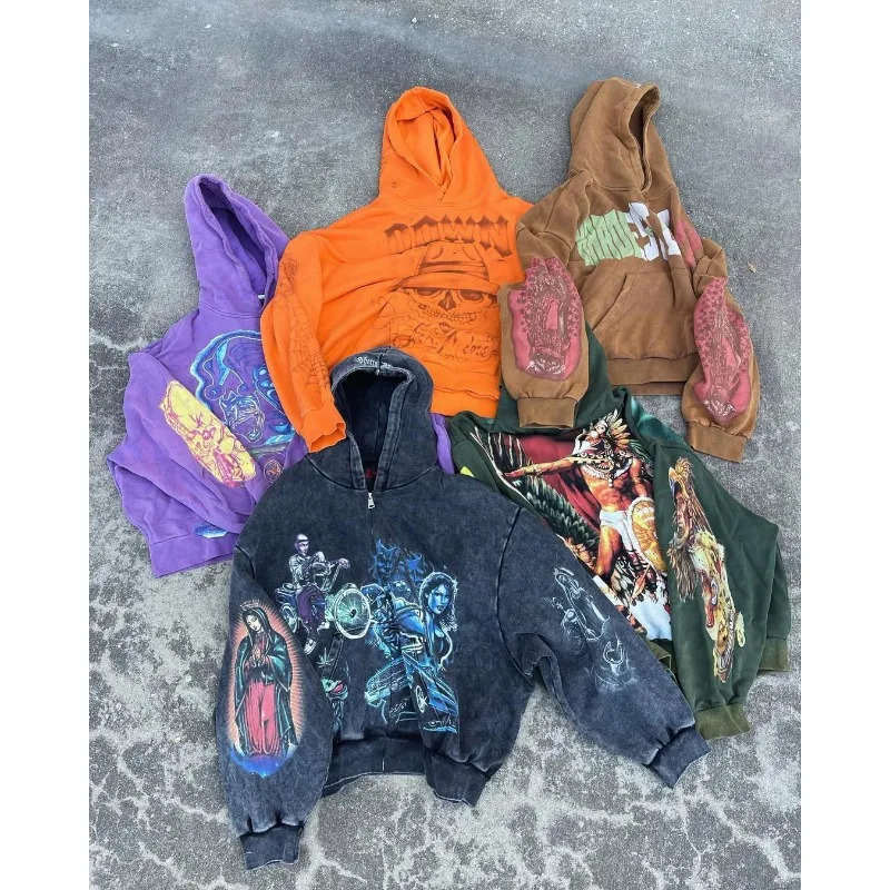 Y2k Punk Retro Hoodies Niche n Cartoon Hip Hop Clown Print Hooded Sweatshirt Gothic Men Women Fashion Versatile Streetwear 251020