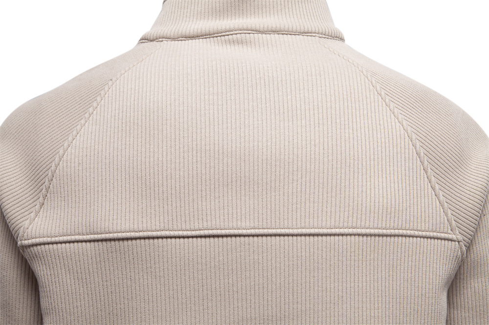 2025 New Autumn Winter European American Style Men's Half-Zip Stand Collar Fleece-Lined Casual Streetwear Sweatshirt European Size S-2XL