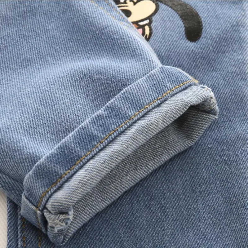 Disney New Spring and Autumn Childrens Boy Jeans Elastic Waist Donald Duck GOOFY Dog Denim Pants Cowboy Casual Trouser Q100 H251027