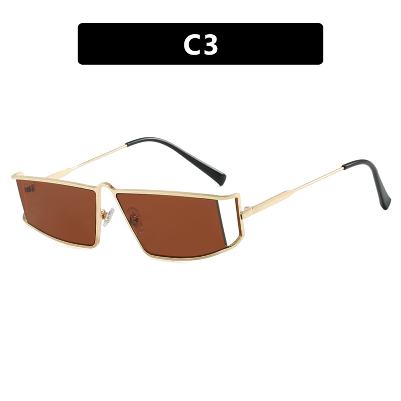 2025 Hollow Cut Metal Square Sunglasses Women UV 400 Premium Small Frame Shades Chic Minimalist