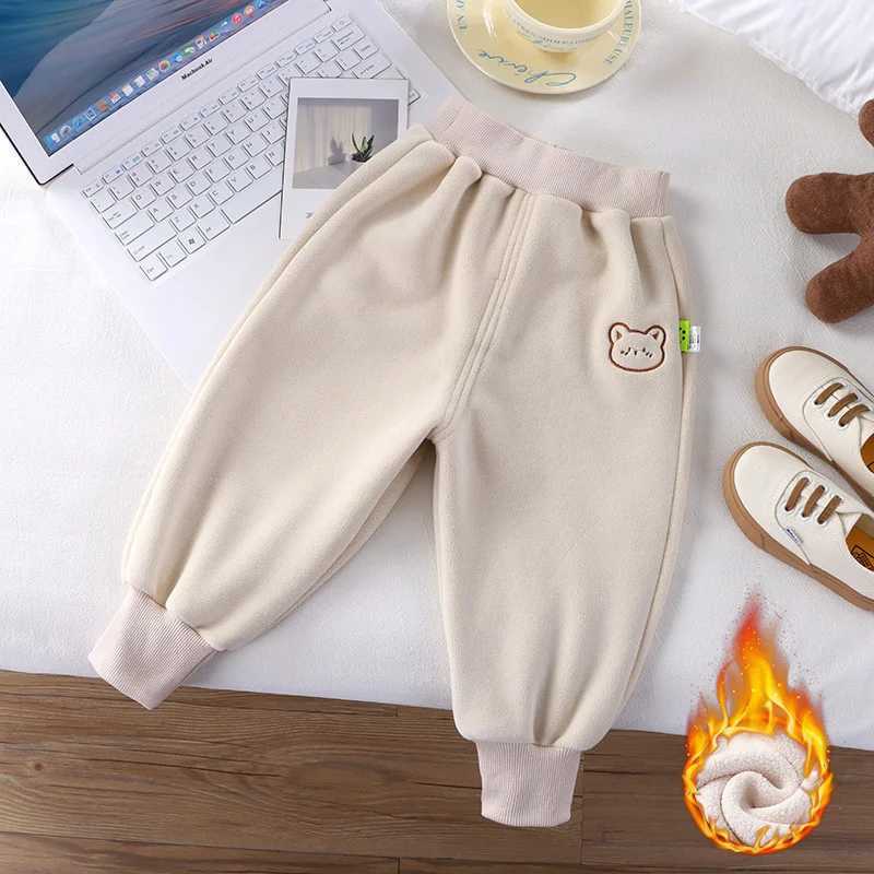 Boys Girls Fleece Sweatpants Winter Autumn Kids Thick Velvet Warm Trousers Teen Cotton Casual Pants Children Clothes 110 YearsT251027
