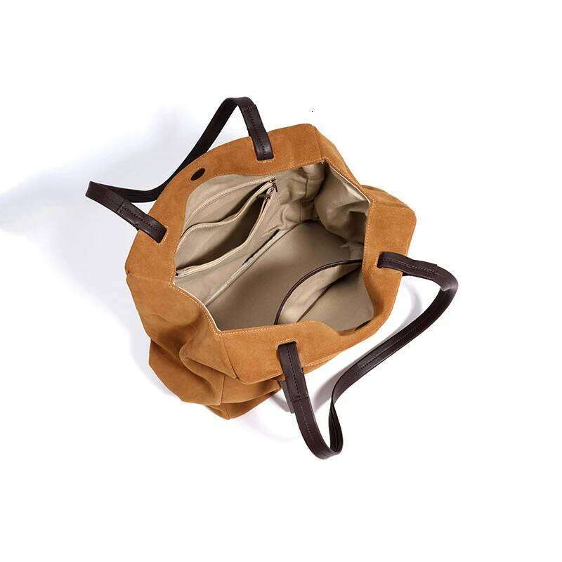 Designer Luxury Wholesale Women Suede Tote Lady Fall Winter Frosted Split Leather Large Capacity Fashion Handbag Female Trendy Shoulder Bag