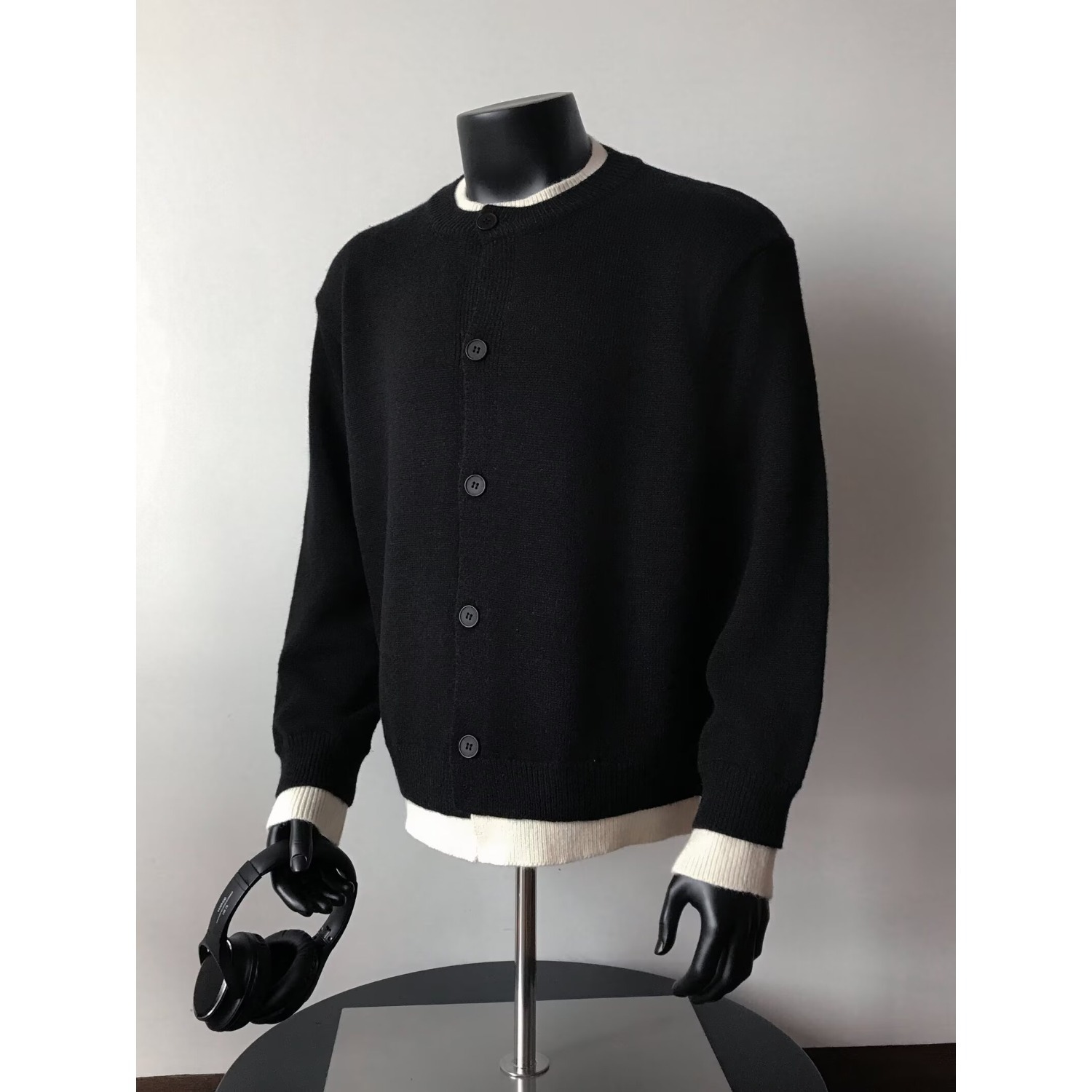 American College Style Fake Two-piece Cardigan Designer Sweater Men's Sweater Autumn Winter New Lazy Cleanfit Knitted Jacket