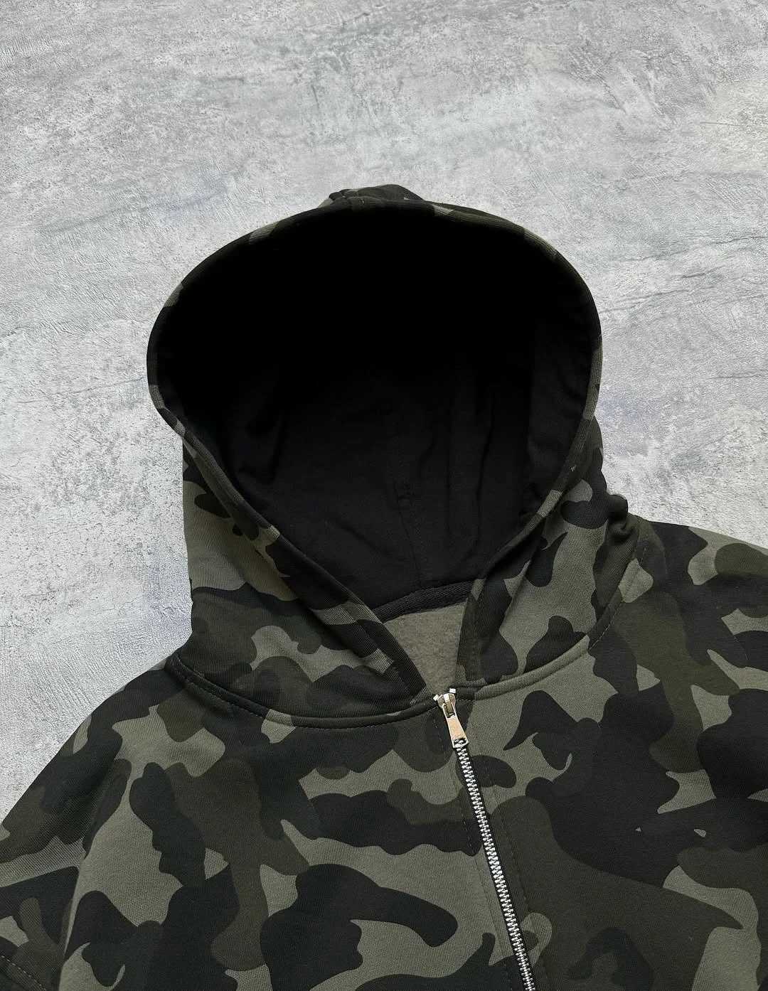 Harajuku Autumn Street Style Visual Camouflage Star Pattern Zipper Hoodie Trendy Rock Simple Sweatshirt Loose Y2K New Women Top W251027