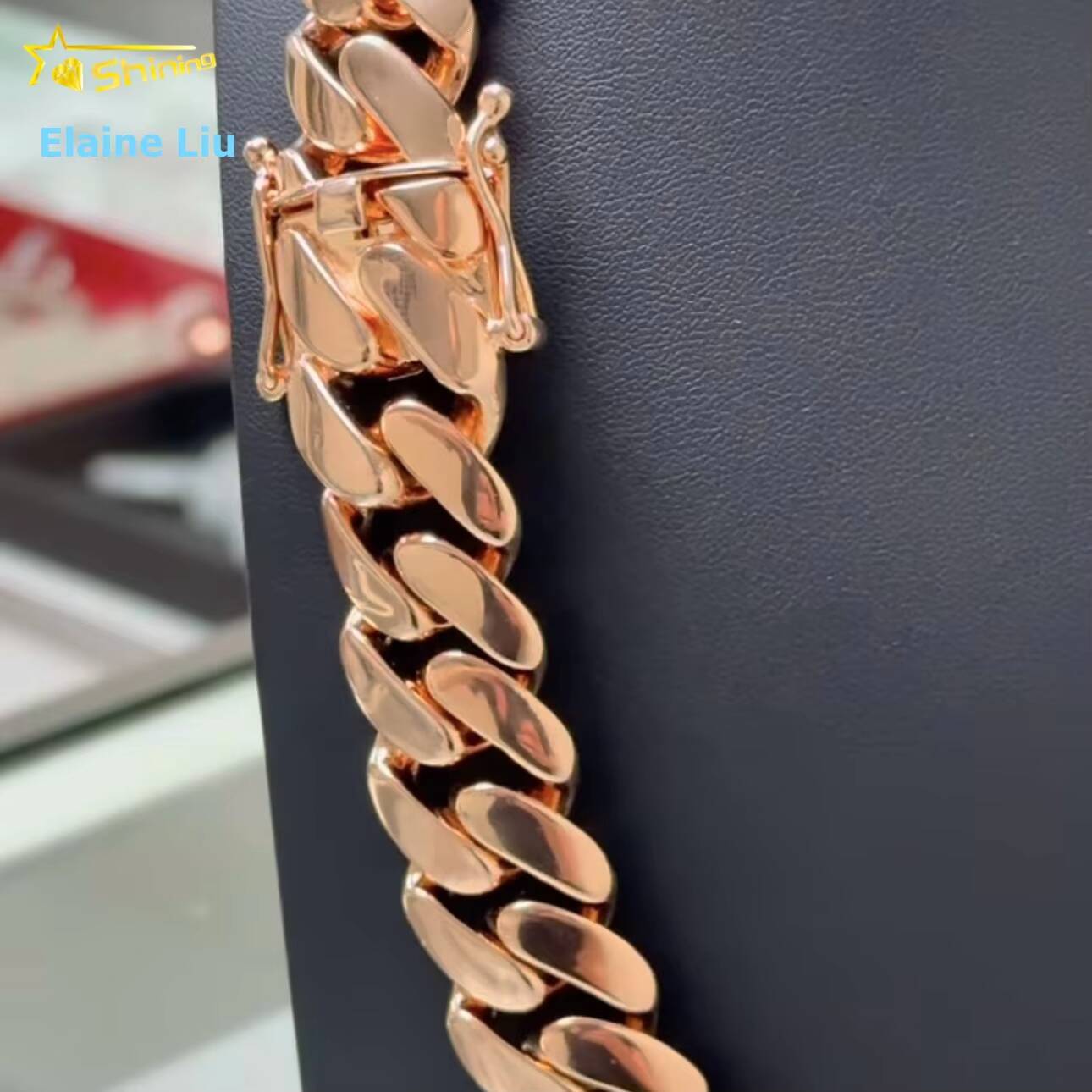 Fashion Iced Out Hip Hop Jewelry VVS Moissanite Diamond 925 Sterling Silver Miami Cuban Link Chain Necklace