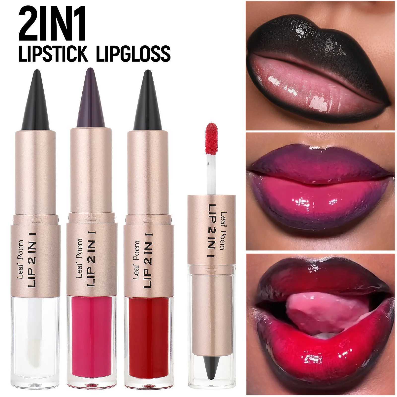 Brown Matte Lip Liner Lipstick Pencil Outlines Lip Contours 2in Mirror Glass Nude Brown Lip Gloss Makeup Waterproof Non Stick W251027