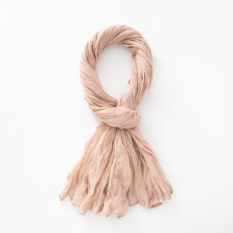 T2182 Summer new solid color gradient cotton monochrome chiffon scarf