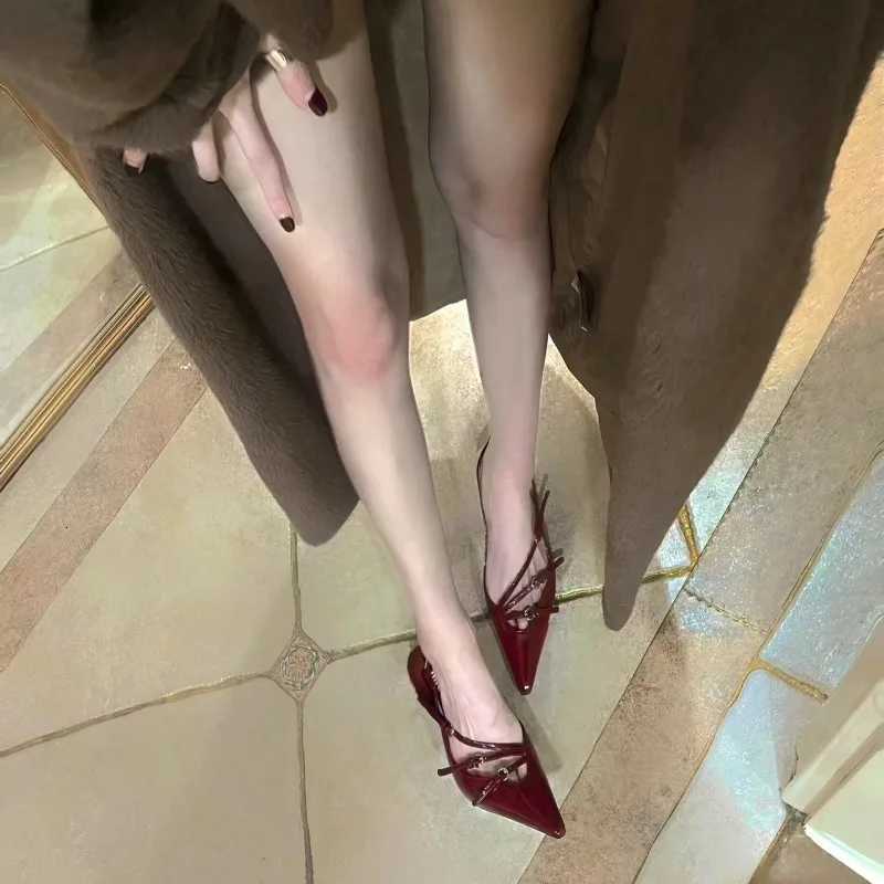 2024 Summer Sexy High Heels Women Sandals Shoes New Pointed Toe Dress Party Shoes Fi Outdoor Walking Pumps Mujer ZapatosXJ251027