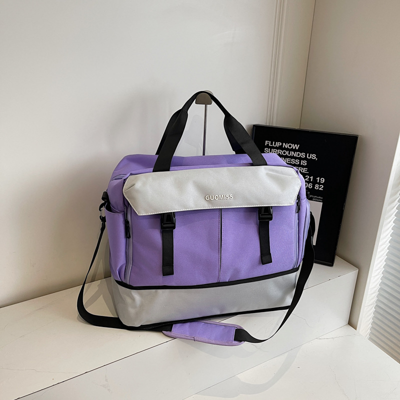 Travel Bag Large Capacity Women Can Pull Bar Box Boarding Bag Luggage Dry And Wet Separation Sports Fitness Bag Cross-Body Bag 2025s hot