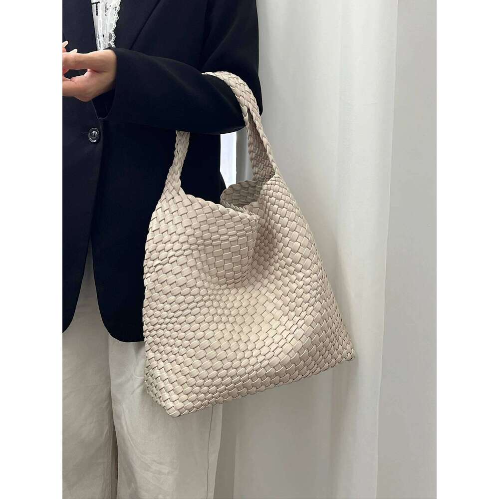 Shoulder Woven Bag For Women Europe And The United States Popular PU Leather Soft Fabric Women Underarm Bag