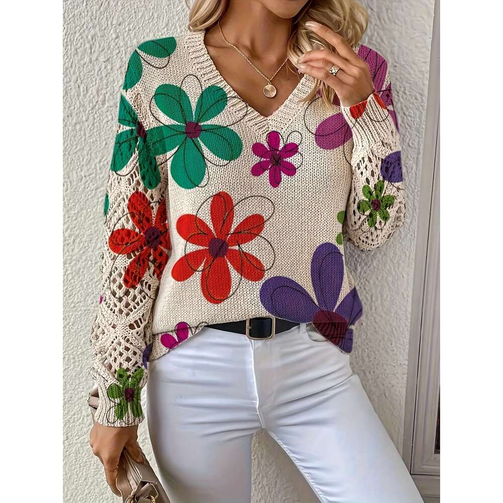 Women's Elegant V-Neck All-Season Long Sleeve Pullover In Beige, Brown, Pink, Black, White, Gray Office, Party, Everyday Chic Sweater For Women -