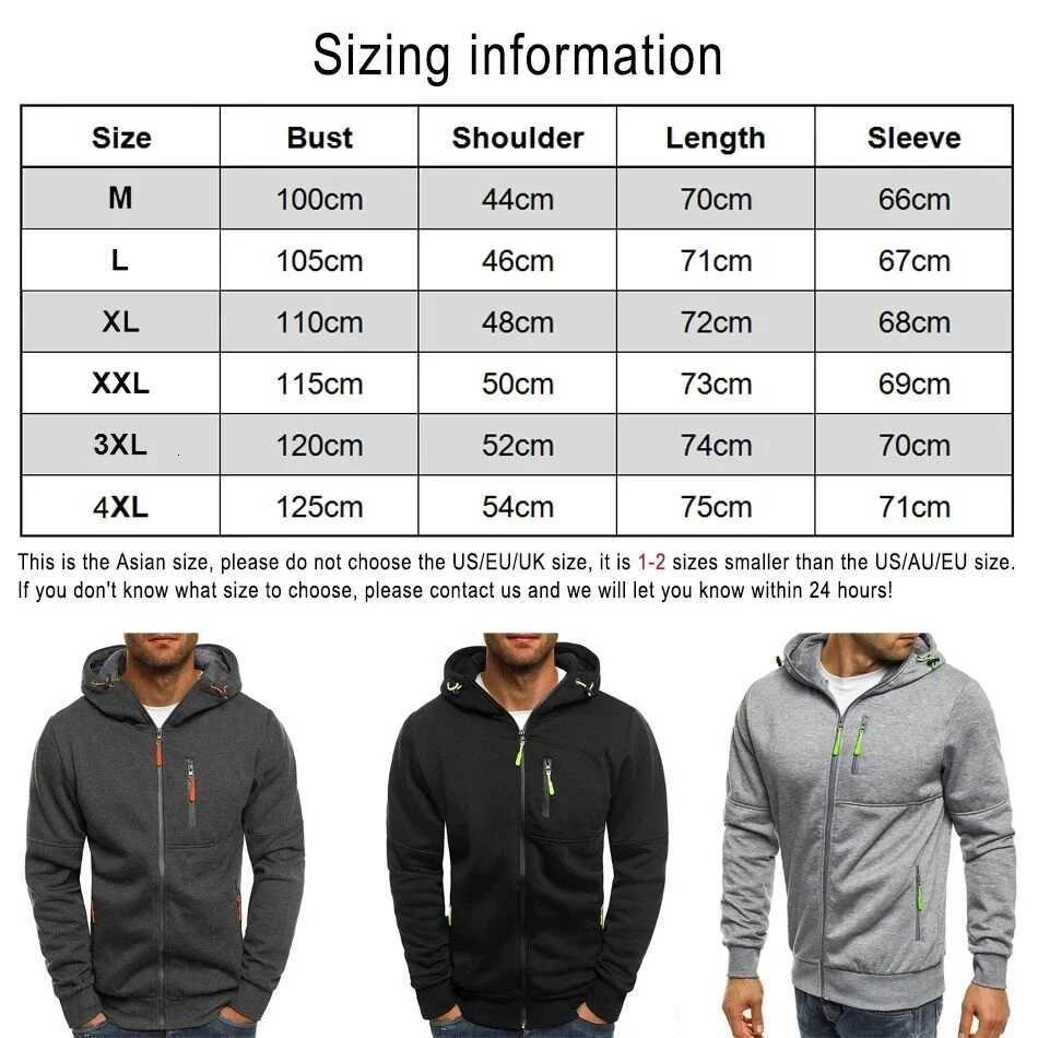 Mens hooded zipper jacket with pockets custom image text casual sports streetwear mens cardigan wool sweater fashion W251027