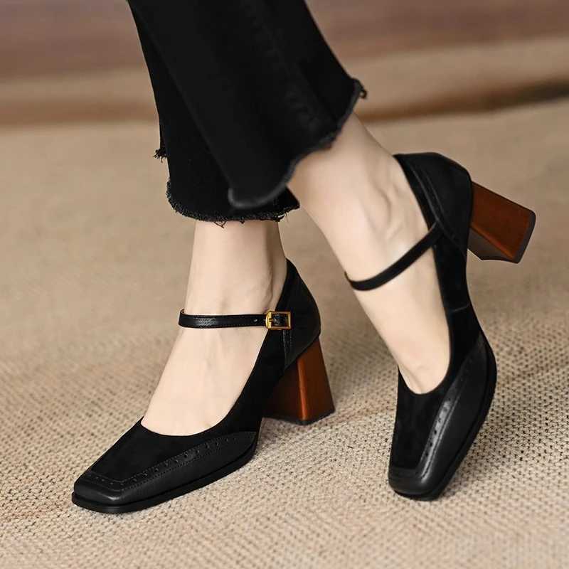 New Autumn and Winter Womens High Heels Fiable Elegant and Simple Office Shoes Comfortable Thick Heel Party ShoesXJ251027