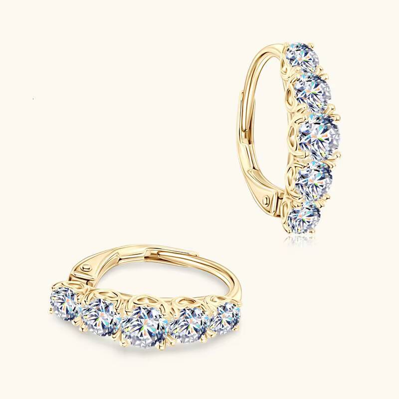 Womens 925 Silver Engagement Earrings with 4mm 35mm 3mm Moissanite Clasp Hoop Style Accent Stones for Stylish Looks