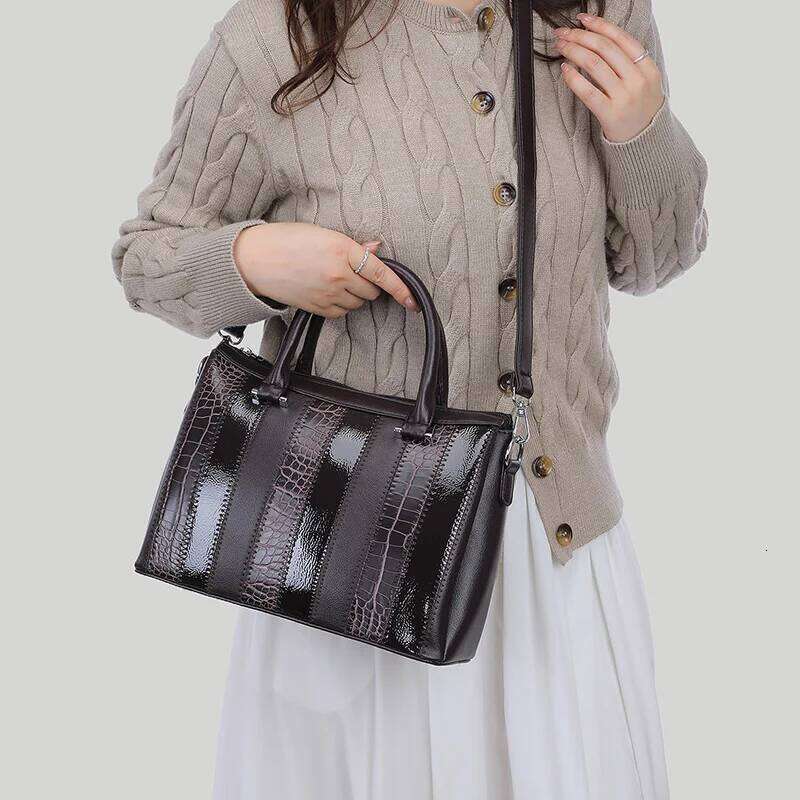 Fashion Striped PU Leather Women's Designer Brand Handbag Tote Bag Shoulder Bolsos Mujer Bags For Woman Sac De Luxe Femme