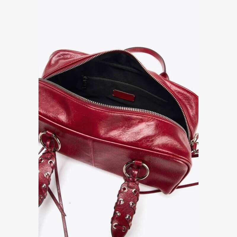 CRACKLED BOWLING Bag, Fashionable Top Handle Tote Bag, Women's Shoulder Handbags Design For Everyday Style