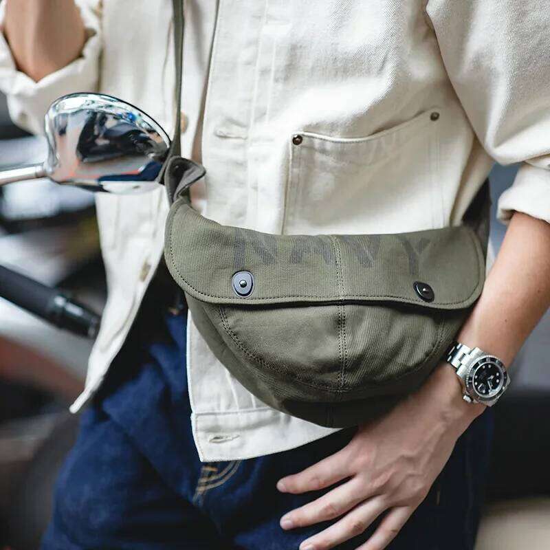 Maden Retro N1 Deck Men's Bags Canvas Messenger Crossbody Chest Waist Green Hats Travel Shoulder Belt Bag