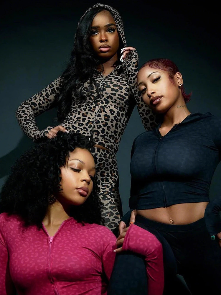 Weird Puss Leopard Print 2 Piece Set Women Tracksuit Zip Hooded JacketLeggings Matching Skinny Stretch Street Casual Outfits 251027