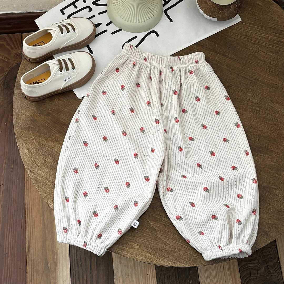 Baby Girls Pants Kids Full Printed Pant Corduroy Trousers Autumn Childrens Clothing Korean StyleT251027