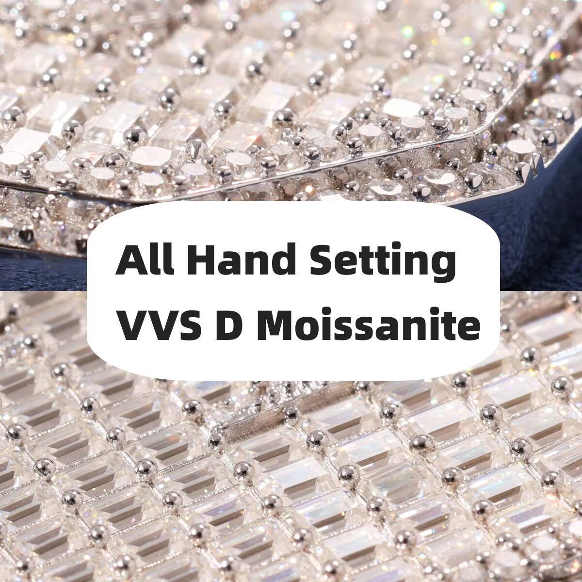 Popular Custom Name Pendant VVS D Baguette Moissanite Custom Letter Jewelry 925 Silver Pendant Necklace for Men Women