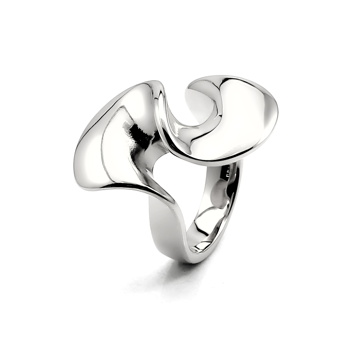 Popular 18k Gold Plated Wave Skirt's Hemline Ring Waterproof Stainless Steel Geometric Pleated Ring for Women