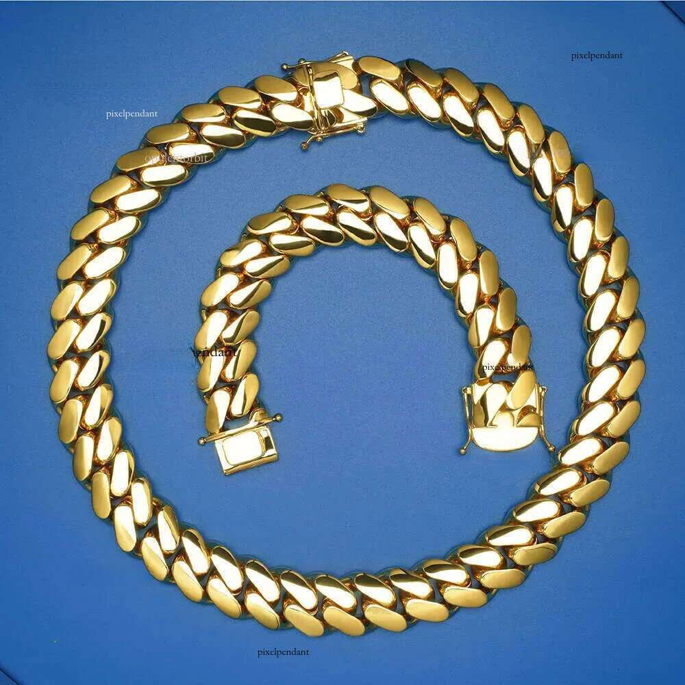 Wholesale Choker Miami Cuban Chain moissanite men necklace 10k 14k Gold cuban k chain fashion jewelry necklaces