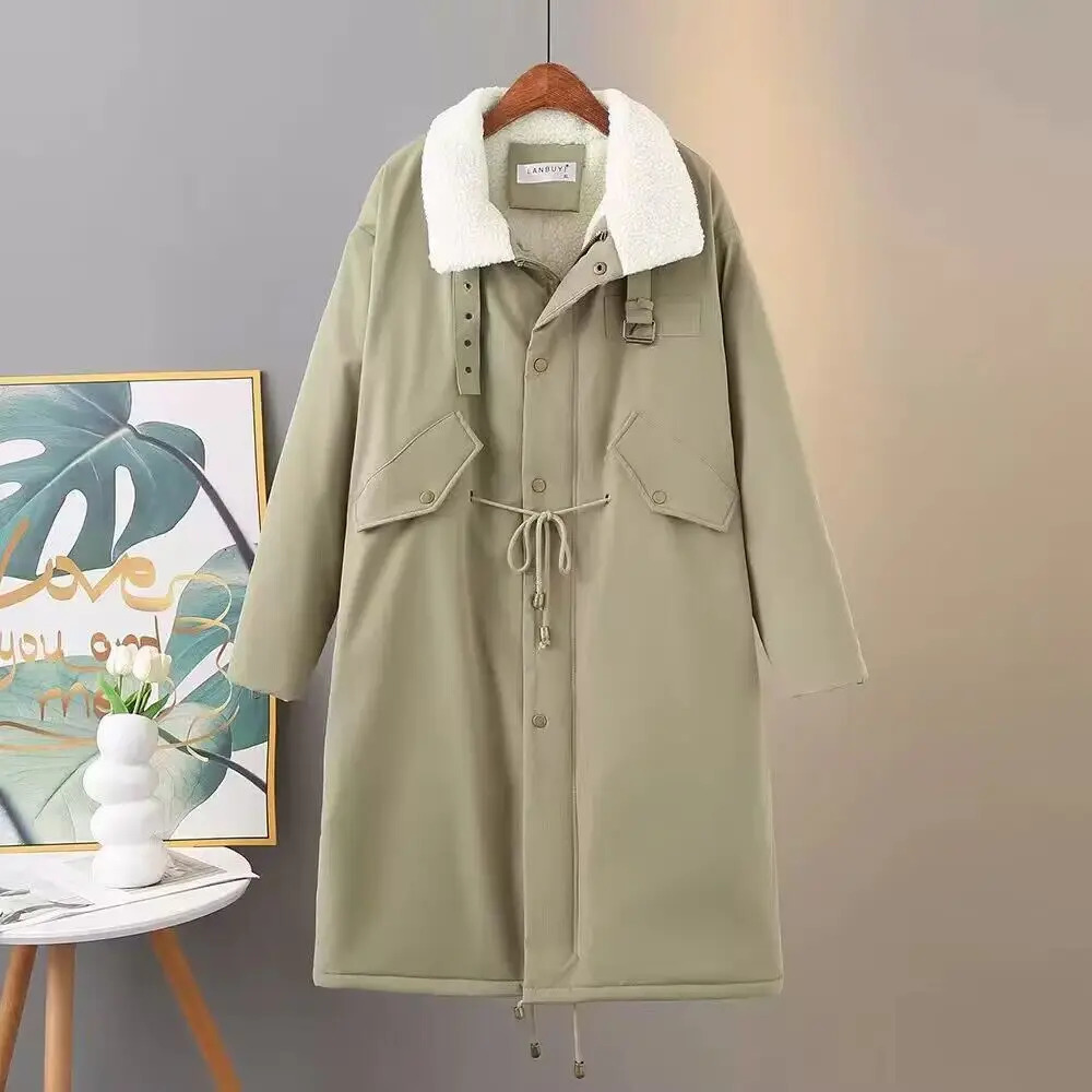 Down Cotton Parkas Jacket Womens Midlength Over The Knee Korean Loose Fashion Winter Padded Female Thickened 251027