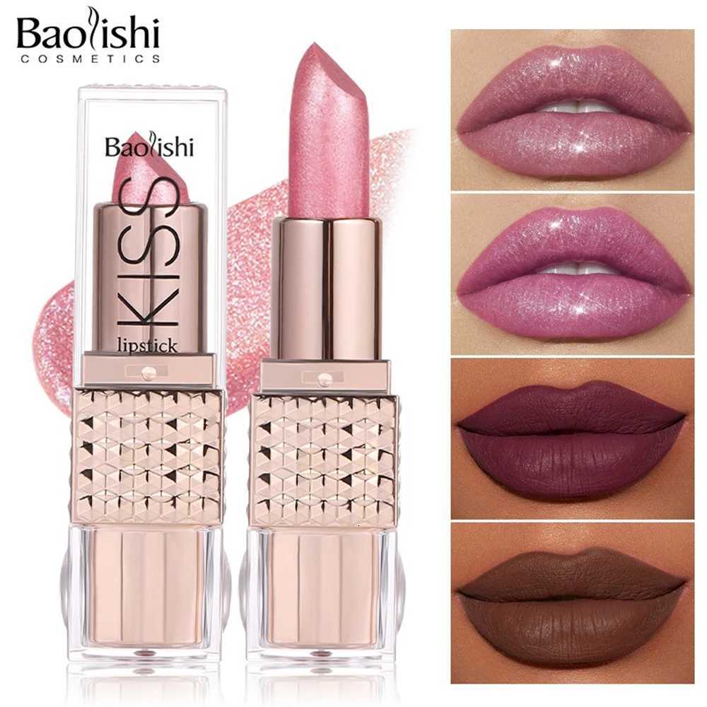 2 Color Nude Matte Diamond Shine Lipstick Waterproof LongLasting Rose Pink Shimmer Velvet Texture Lip Gloss Deluxe Makeup W251027