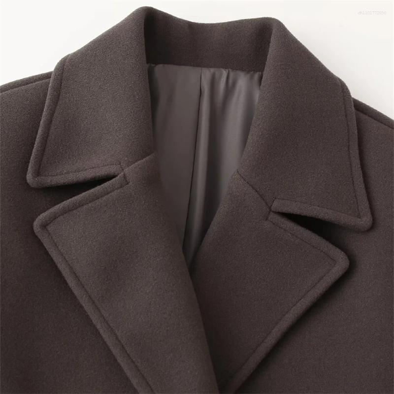 Women's Jackets Autumn European And American Style Fashion Niche Double Breasted Woolen Jacket Coat