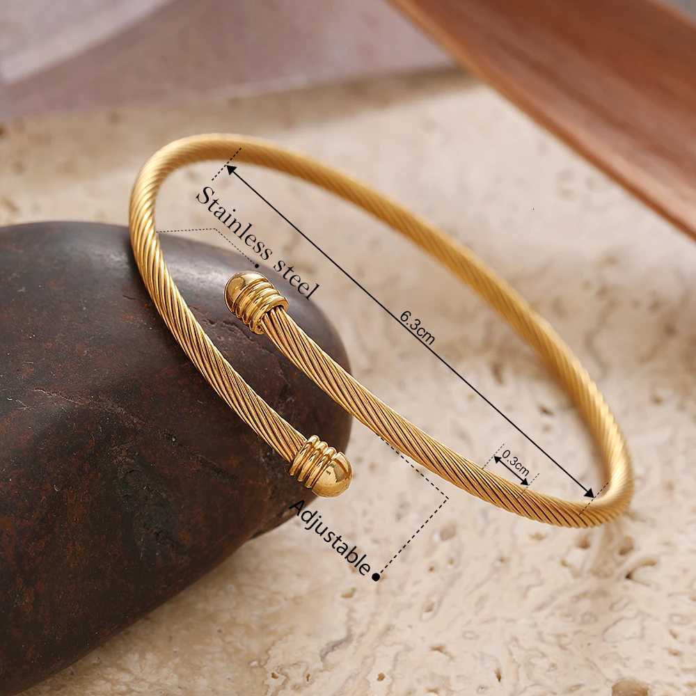 woiwoi Stainss Steel Bracets Vintage Fashion Simplicity Tpeent Decals Wires Metal Bracet For Wen Jewelry GiftsW251027