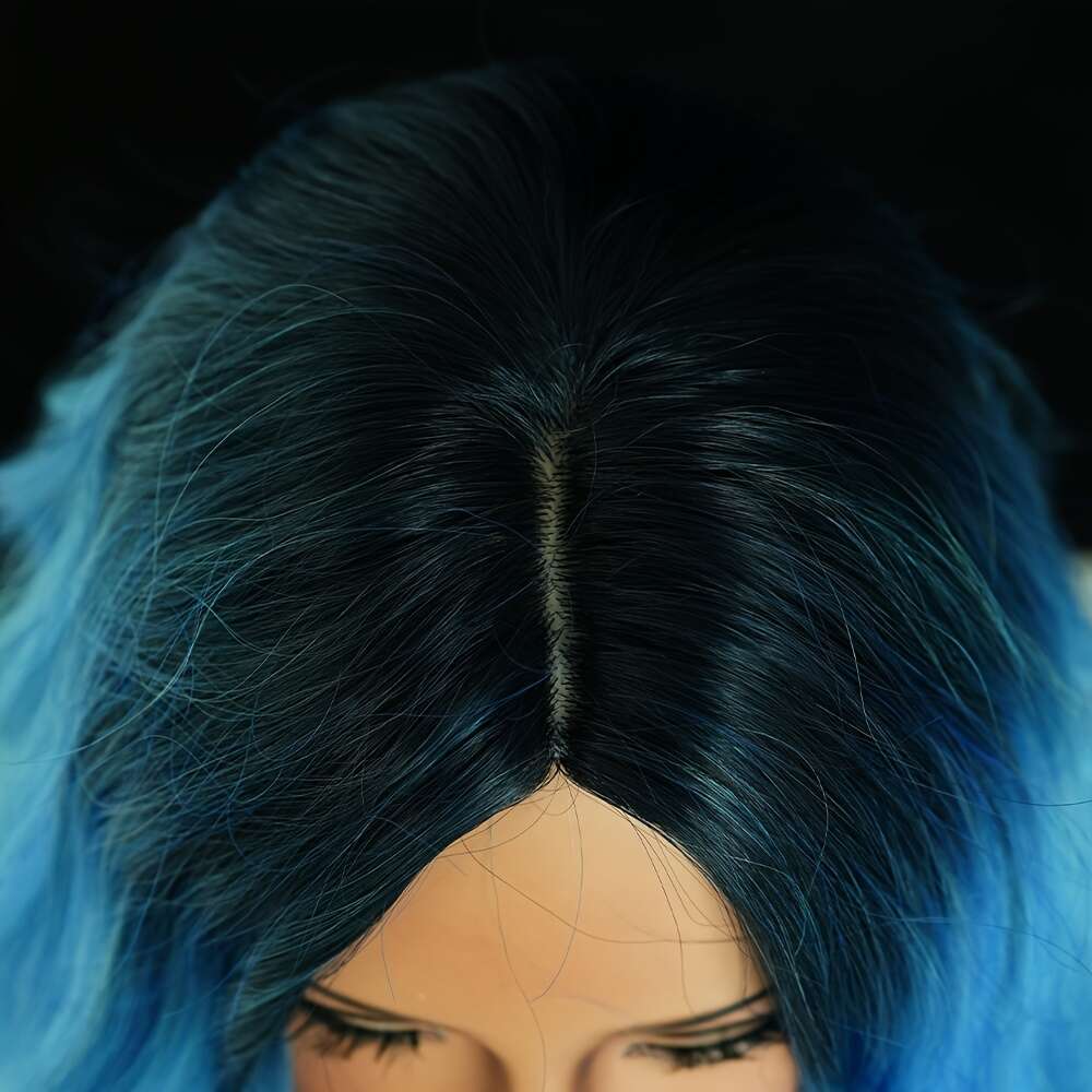 NAMM Women's Long Water Wave Ombre Heat-Resistant Synthetic Hair Roots, Glueless No Glue Needed, Natural Look For Halloween, Cosplay, Everyday -